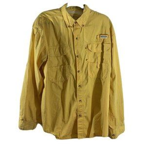 Magellan Sportswear Men's Size L Long Sleeved Vented Fishing Shirt Yellow